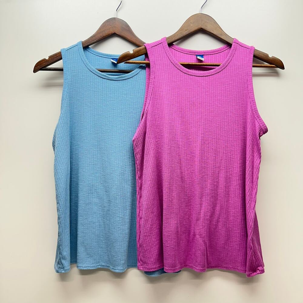 Old Navy Luxe Ribbed Tank Top Lot of 2 Women's Size Small